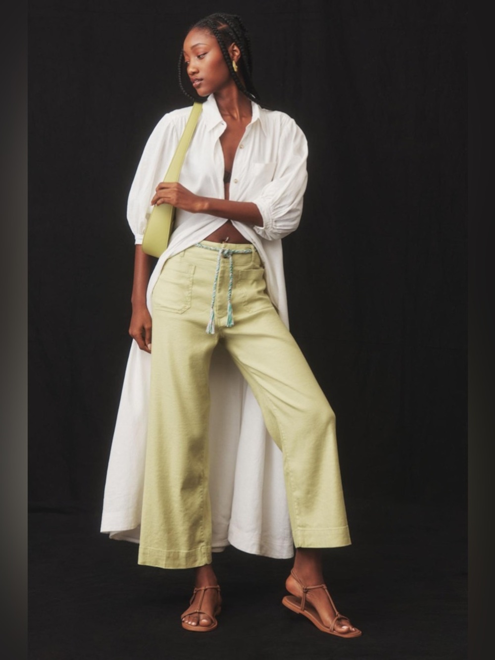 Maeve Colette European Linen Stretch Wide Leg Pants - Picture 5 of 11